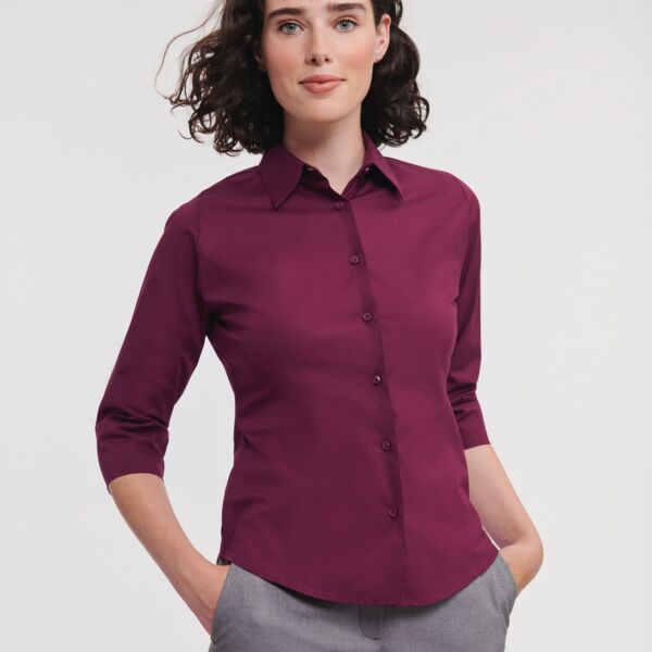 Ladies' 3/4 Sleeve Fitted Stretch Shirt Thumbnail