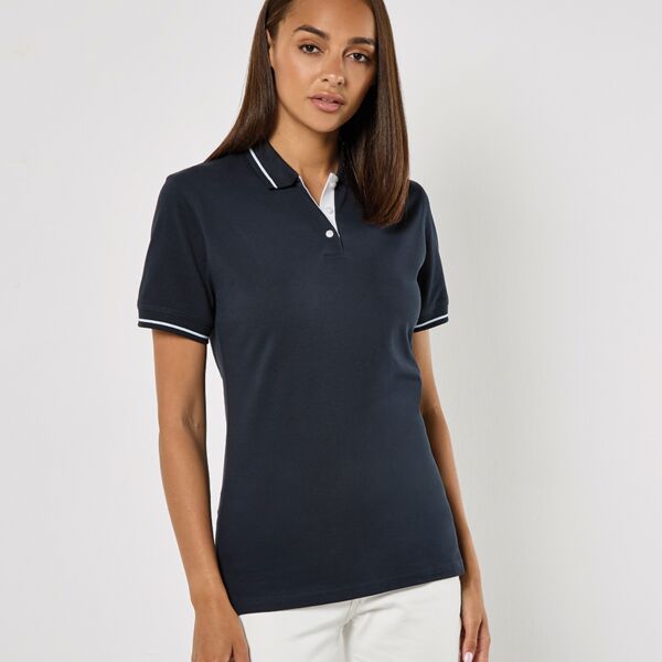 Kustom Kit Ladies St Mellion Tipped Cotton Piqué Polo Shirt Thumbnail