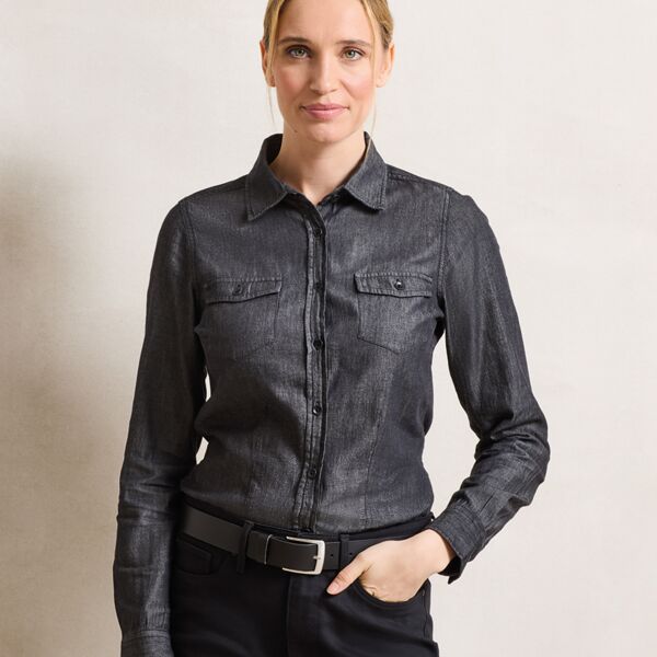 Premier Ladies Jeans Stitch Denim Shirt Thumbnail
